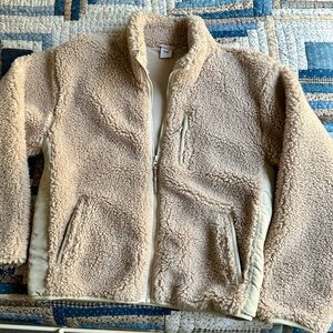 Aritzia TNA Cream Sherpa Jacket Sz M
